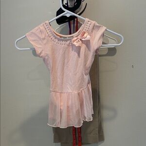 Freestyle Light Pink Kids Leotard with  Bow and Studs